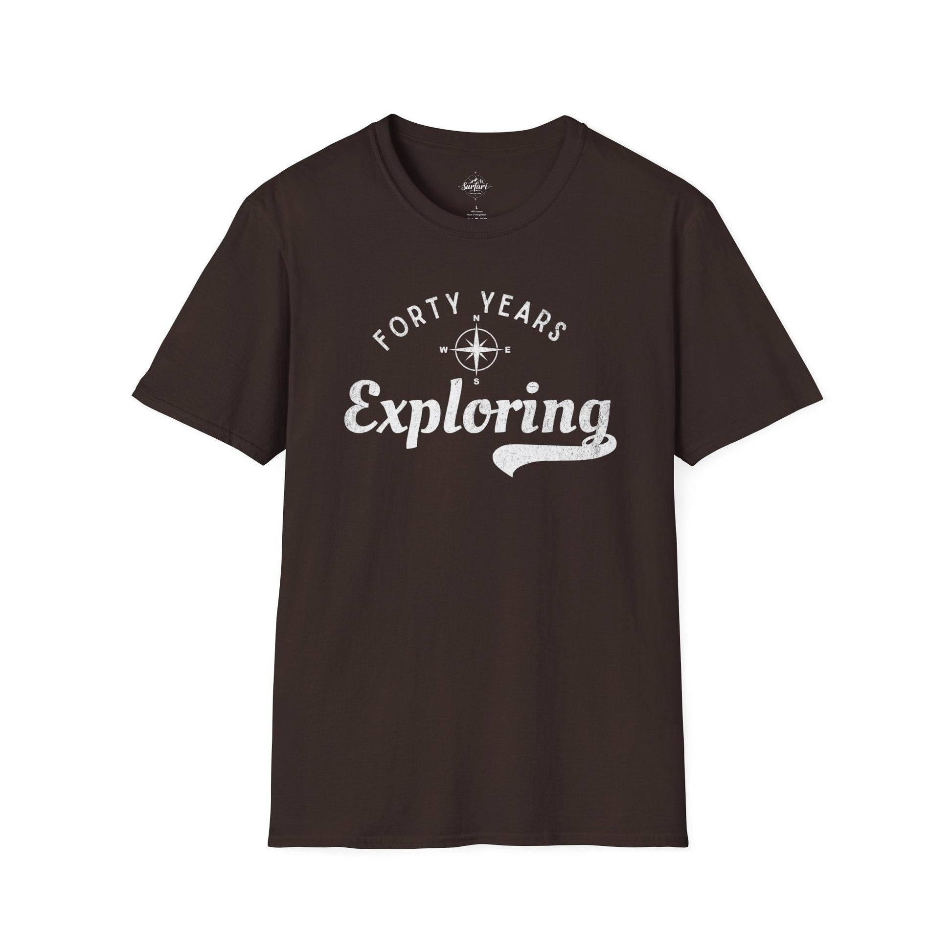 Printify T-Shirt Dark Chocolate / S 40 Years Exploring