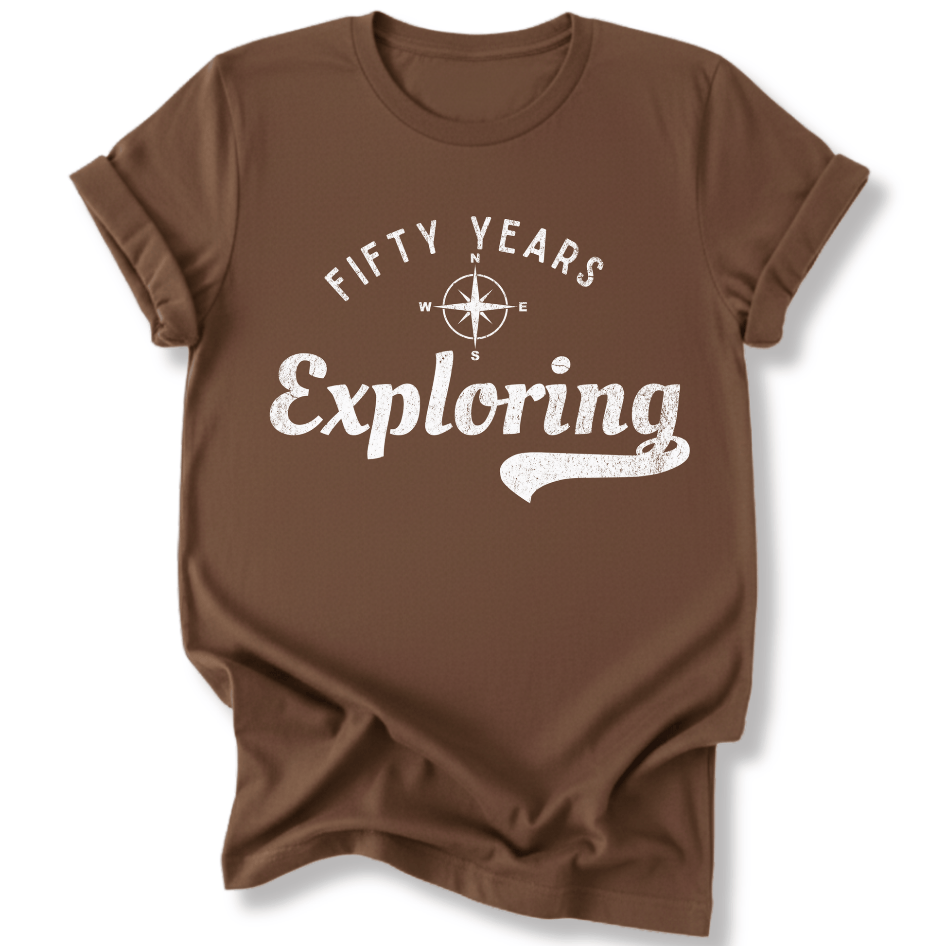 Printify T-Shirt Dark Chocolate / S 50 Years Exploring