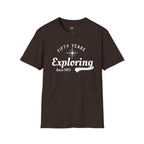 Printify T-Shirt Dark Chocolate / S 50 Years Exploring Since 1975