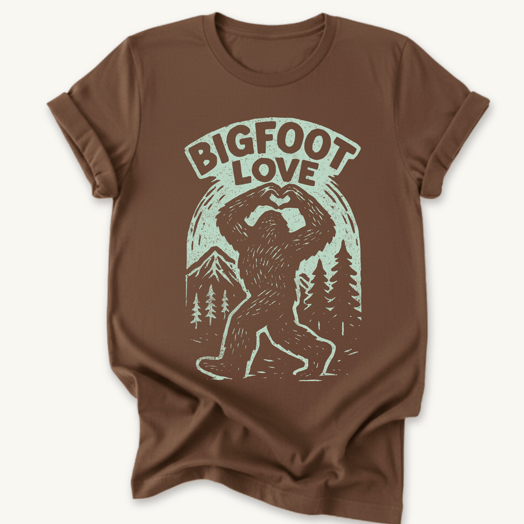 Printify T-Shirt Dark Chocolate / S Big Foot Love