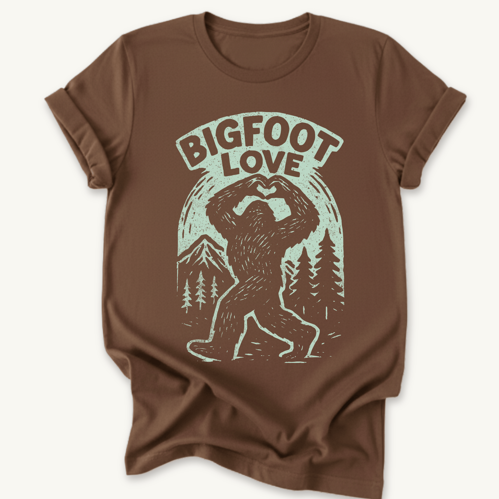 Printify T-Shirt Dark Chocolate / S Big Foot Love