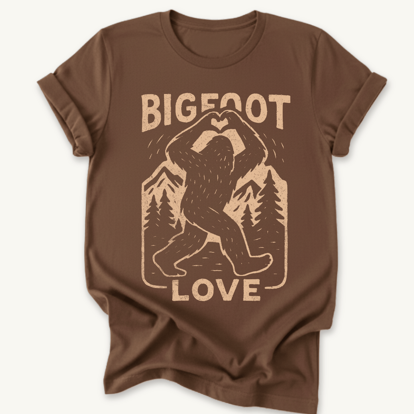 Printify T-Shirt Dark Chocolate / S Big Foot Love Hiking