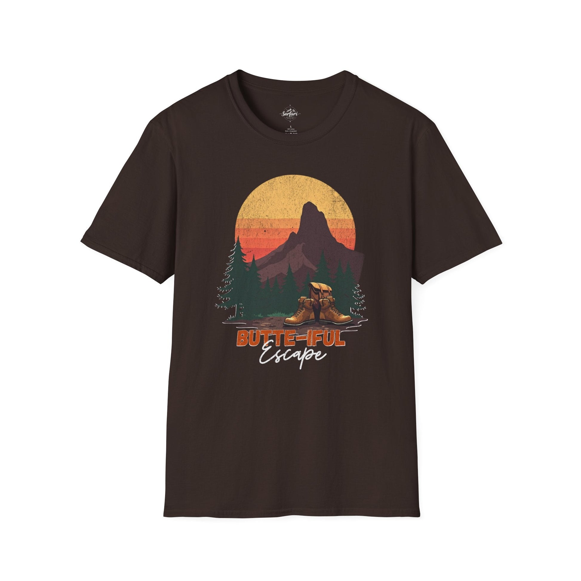 Printify T-Shirt Dark Chocolate / S Butte-iful Escape