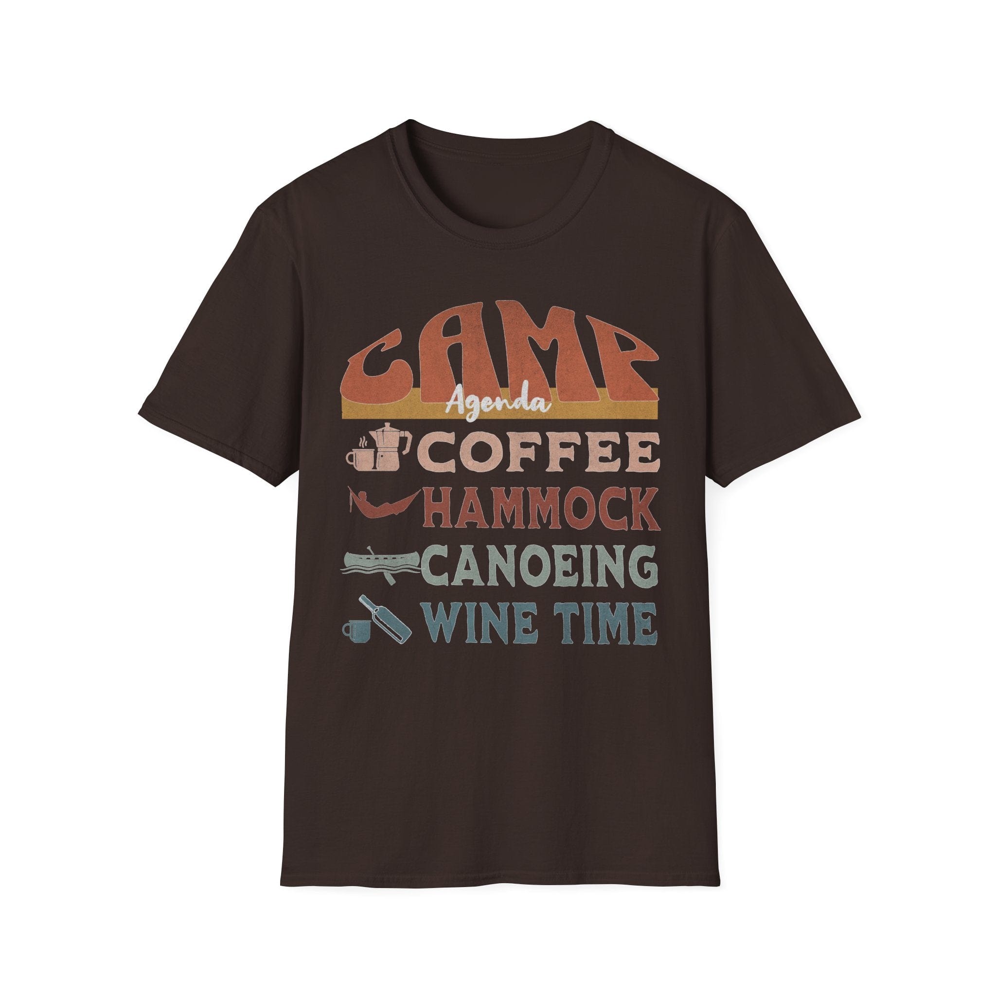 Printify T-Shirt Dark Chocolate / S Camp Agenda