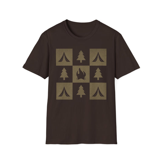 Printify T-Shirt Dark Chocolate / S Campfire Adventure