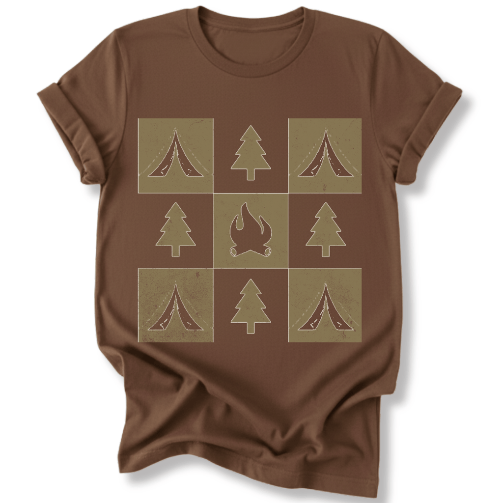 Printify T-Shirt Dark Chocolate / S Campfire Adventure