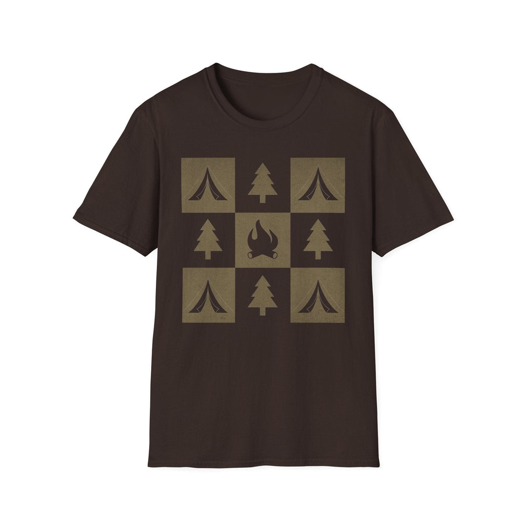 Printify T-Shirt Dark Chocolate / S Campfire Adventure Unisex Softstyle T-Shirt - Perfect for Outdoor Lovers