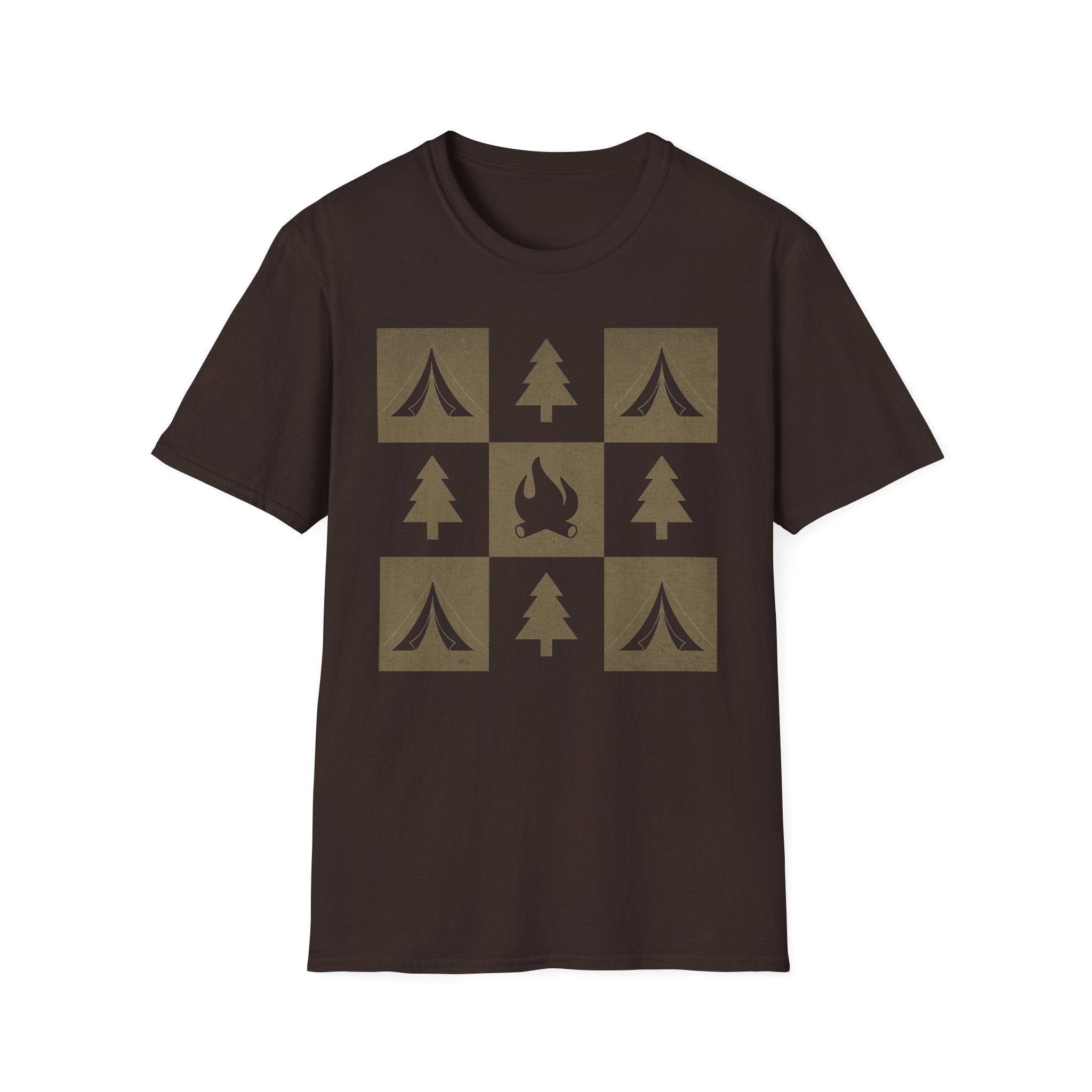 Printify T-Shirt Dark Chocolate / S Campfire Adventure Unisex Softstyle T-Shirt - Perfect for Outdoor Lovers