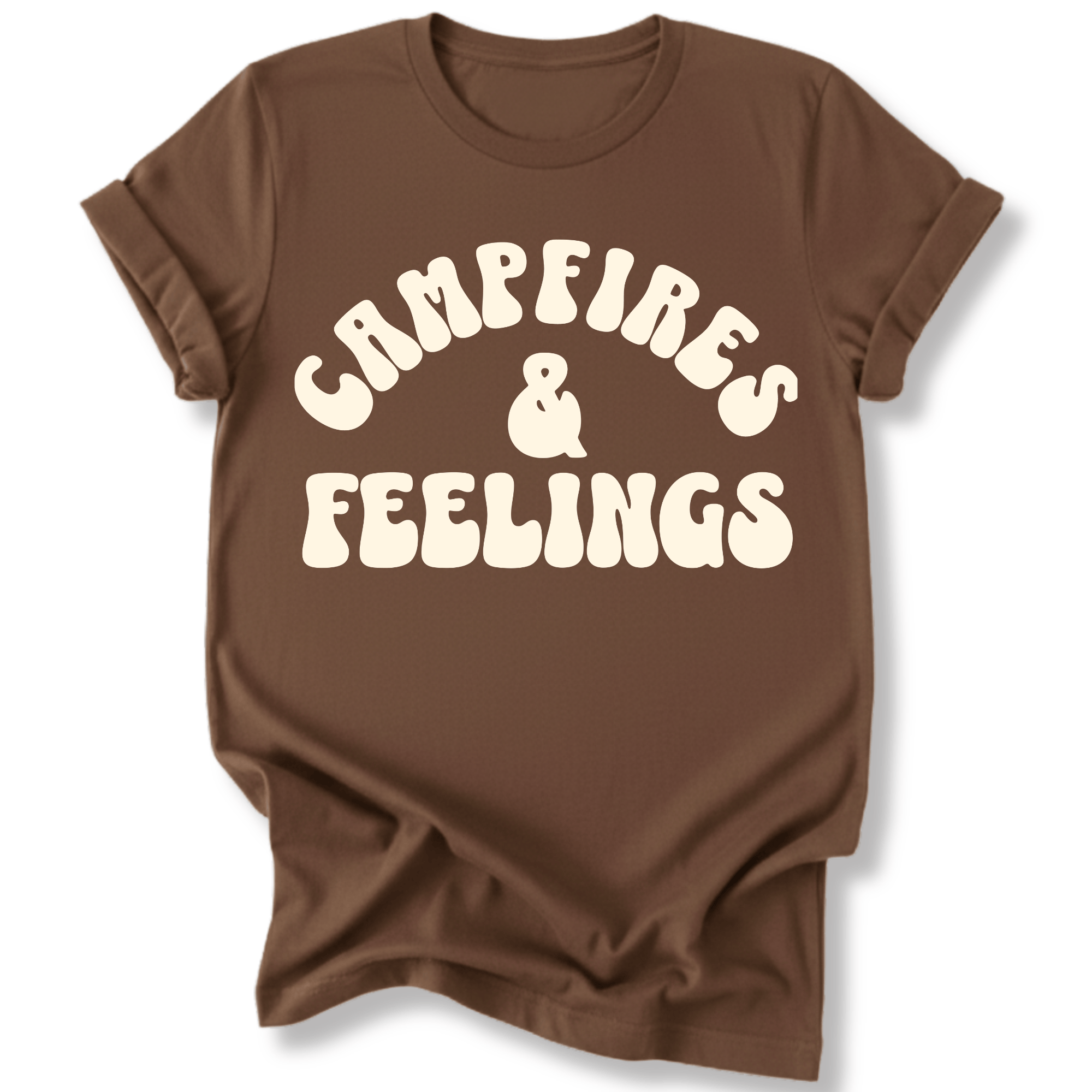 Printify T-Shirt Dark Chocolate / S Campfires & Feelings