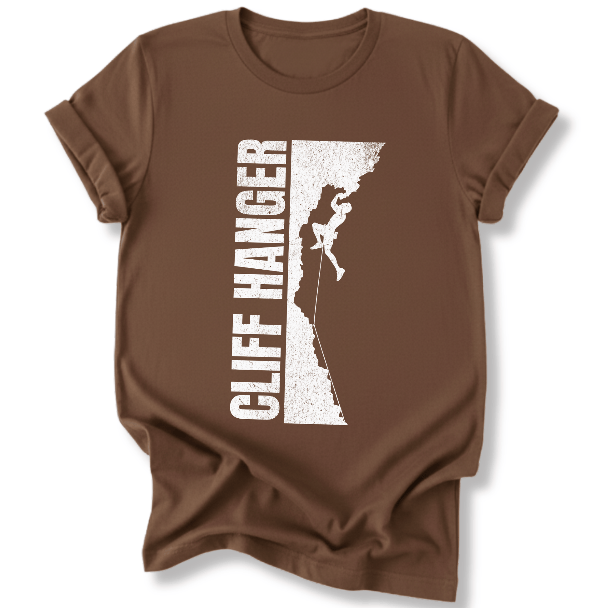 Printify T-Shirt Dark Chocolate / S Cliff Hanger
