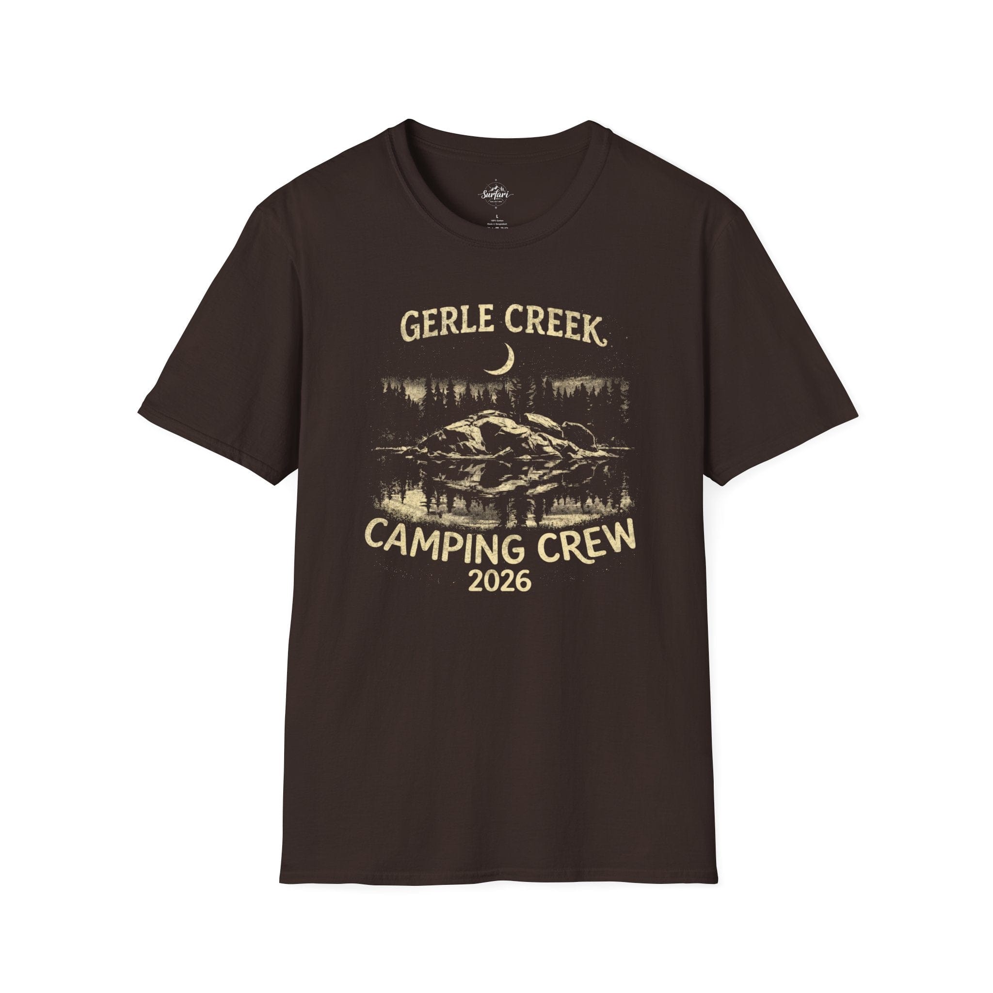 Printify T-Shirt Dark Chocolate / S Gerle Creek Camping Crew 2026