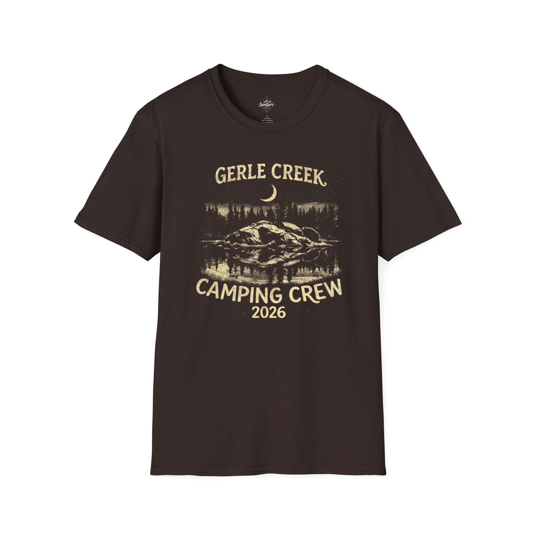 Printify T-Shirt Dark Chocolate / S Gerle Creek Camping Crew 2026