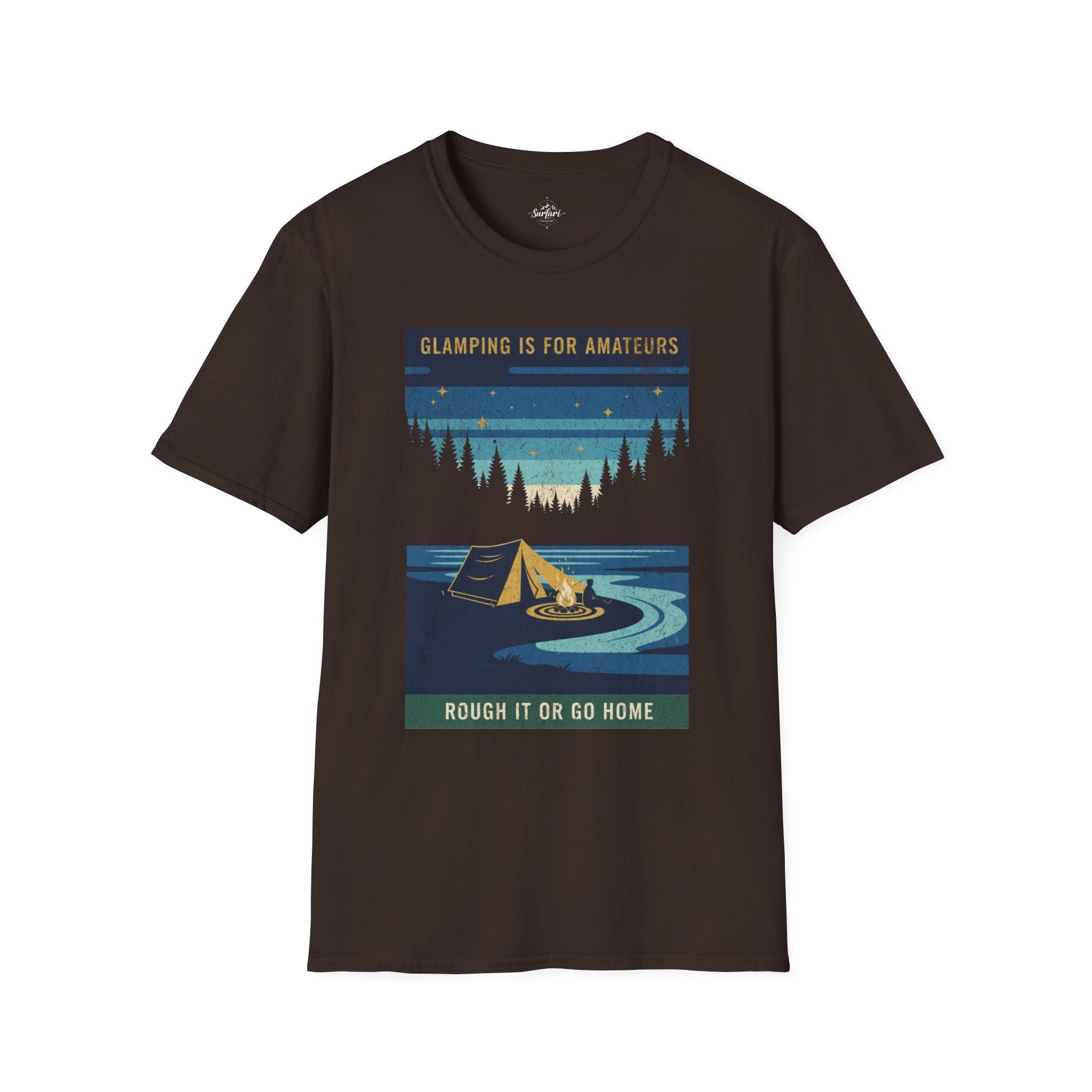 Printify T-Shirt Dark Chocolate / S Glamping Amateurs