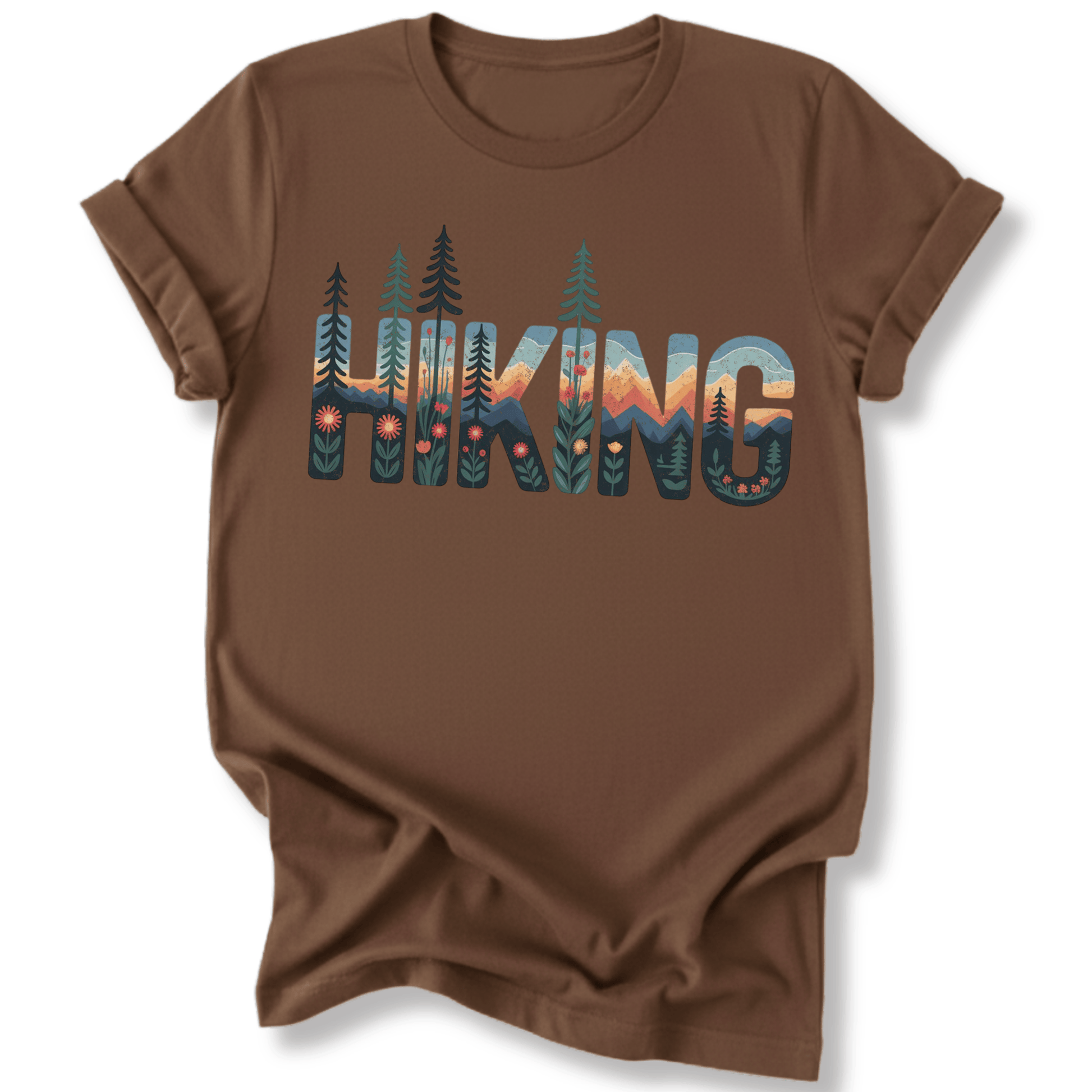 Printify T-Shirt Dark Chocolate / S Hiking!