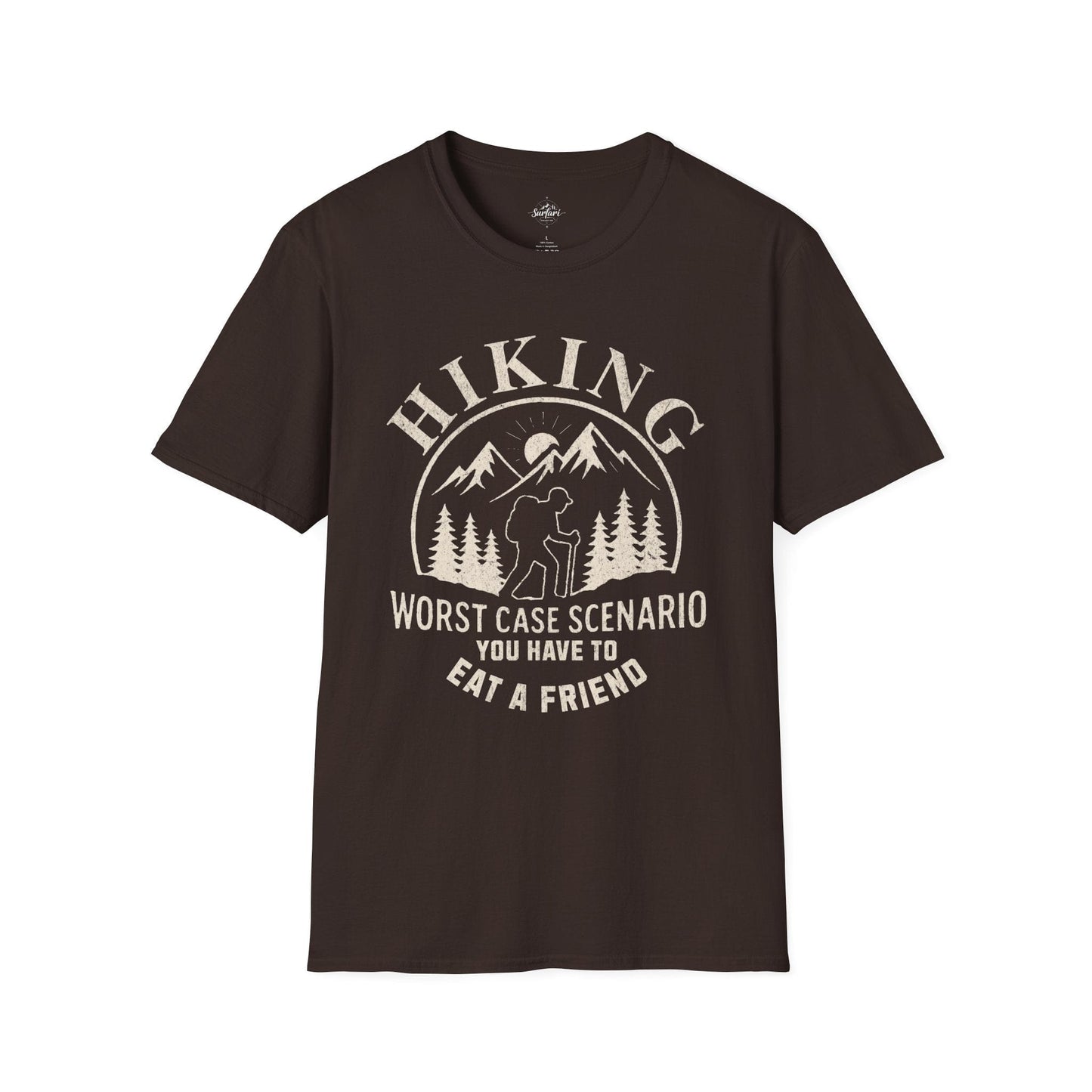 Printify T-Shirt Dark Chocolate / S Hiking Worst Case Scenario
