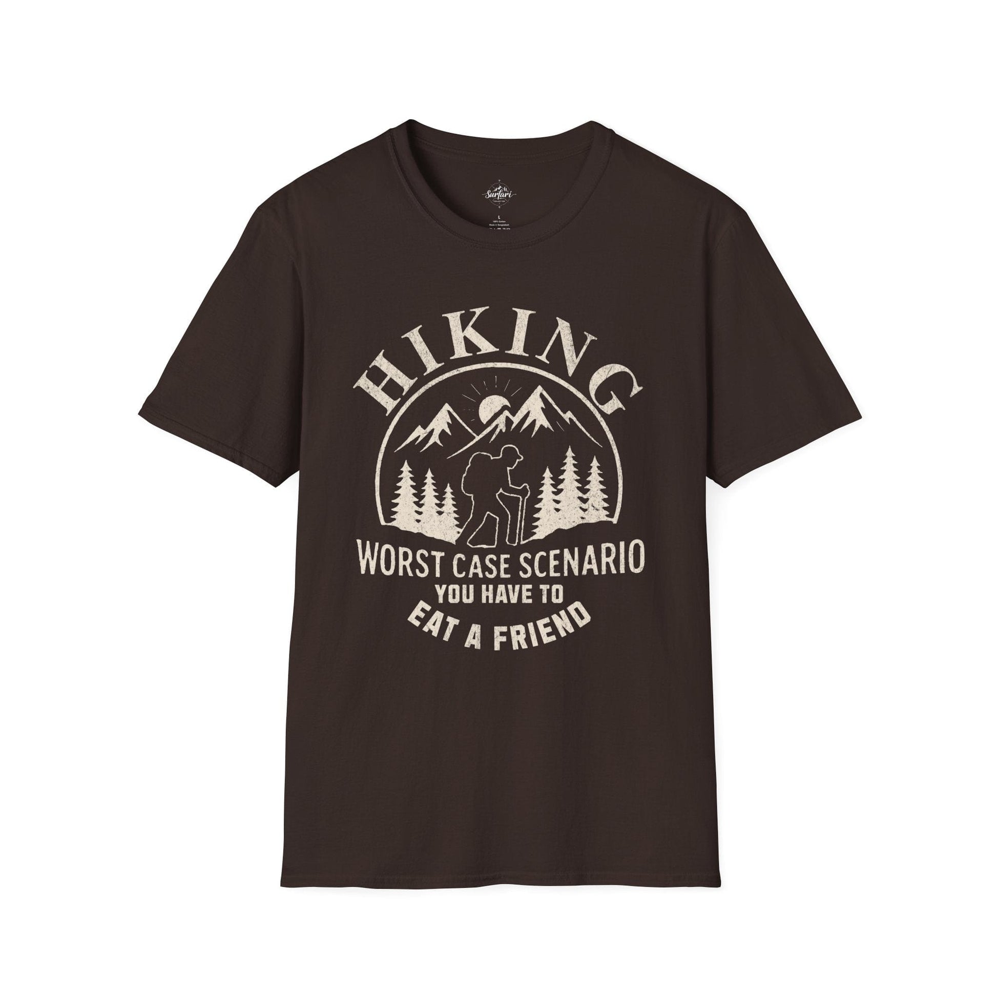 Printify T-Shirt Dark Chocolate / S Hiking Worst Case Scenario