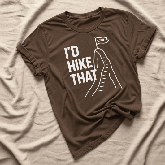Printify T-Shirt Dark Chocolate / S I'd Hike That, Angels Peak