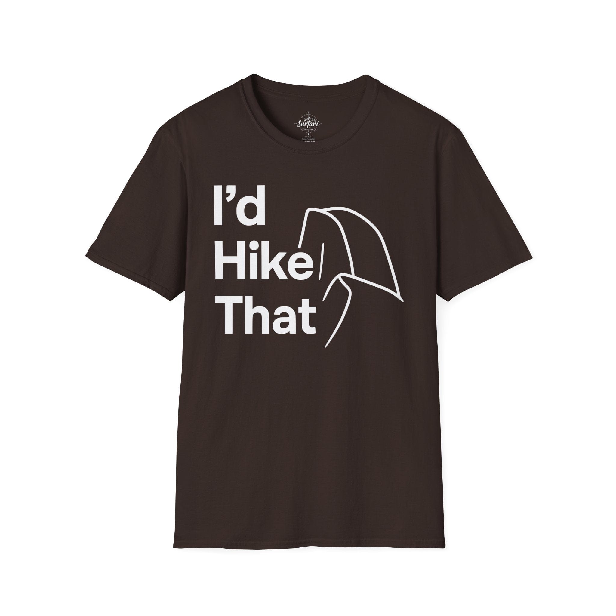 Printify T-Shirt Dark Chocolate / S I'd Hike That Half Dome