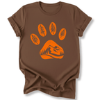 Printify T-Shirt Dark Chocolate / S Mountain Dog paw print