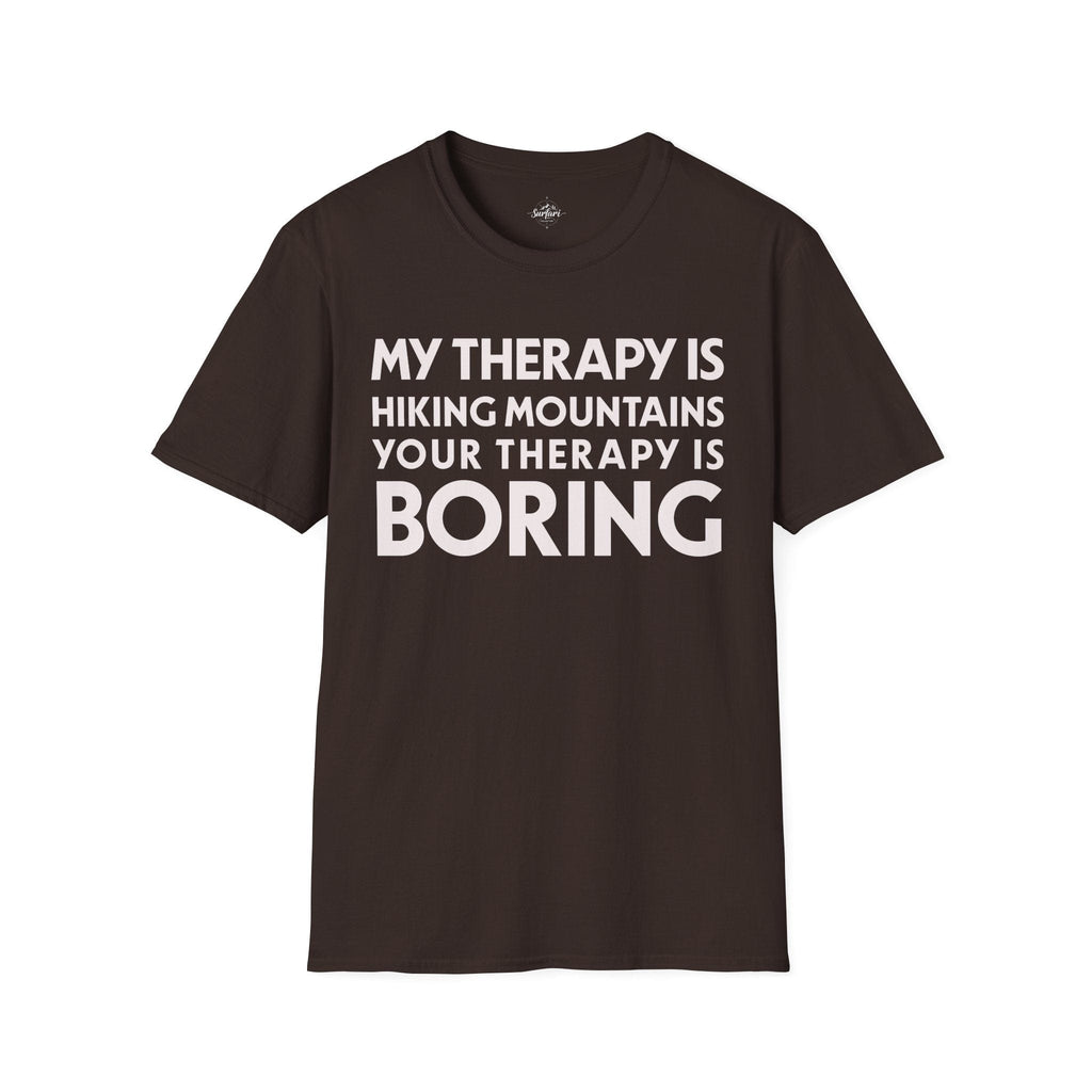 Printify T-Shirt Dark Chocolate / S My Therapy is Hiking
