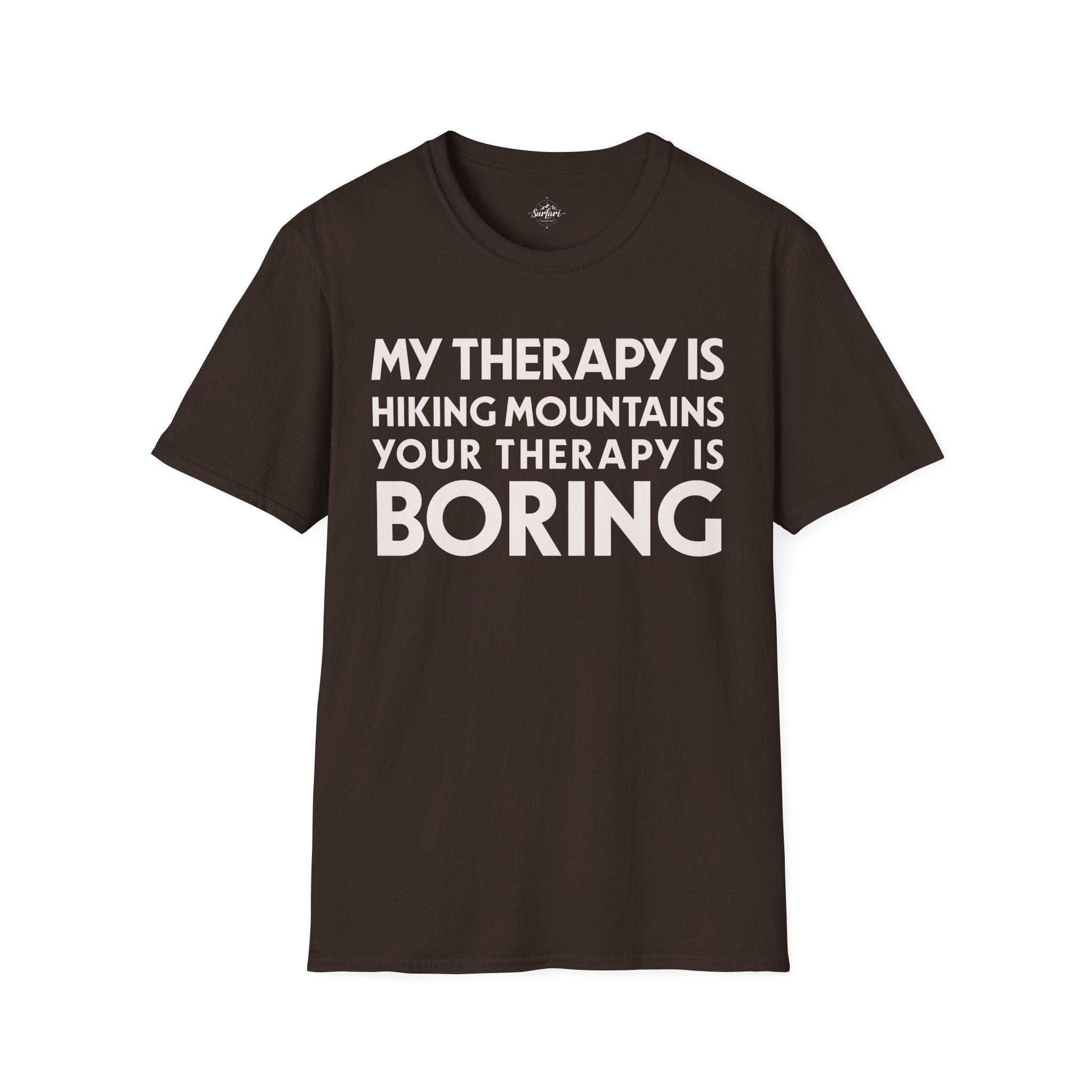 Printify T-Shirt Dark Chocolate / S My Therapy is Hiking
