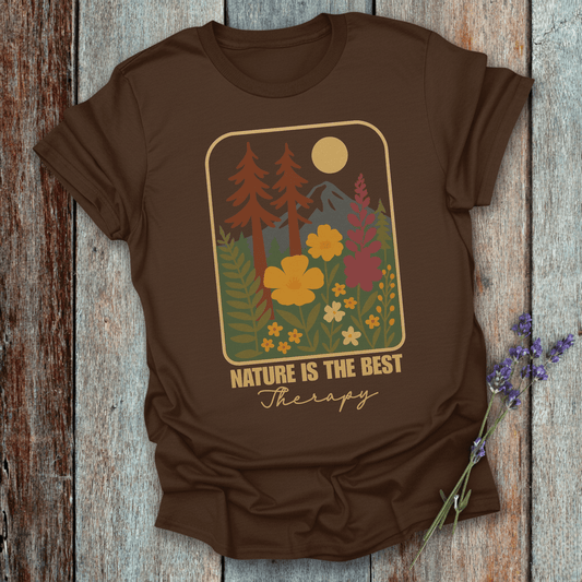 Printify T-Shirt Dark Chocolate / S Nature is my therapy