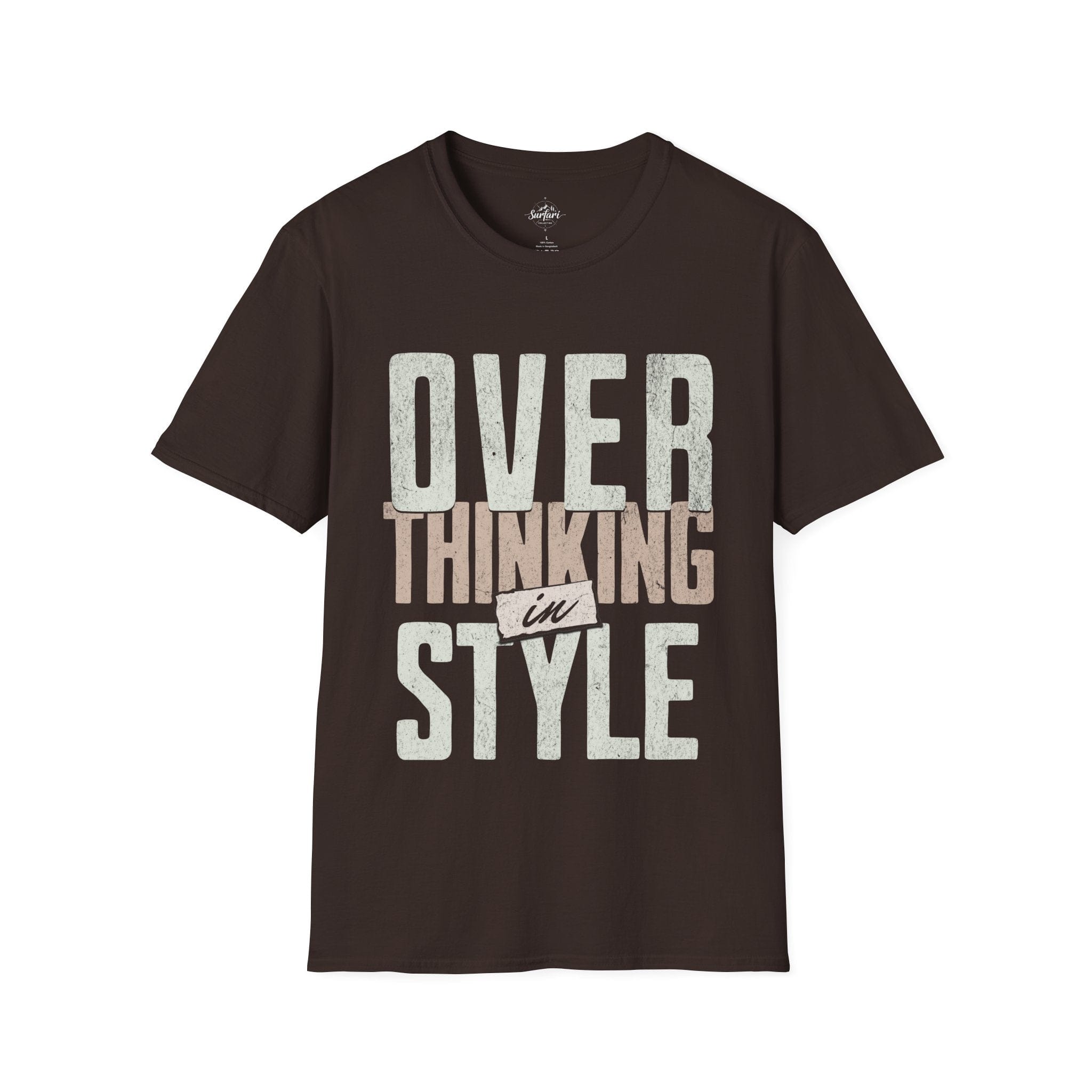 Printify T-Shirt Dark Chocolate / S Overthinking in Style