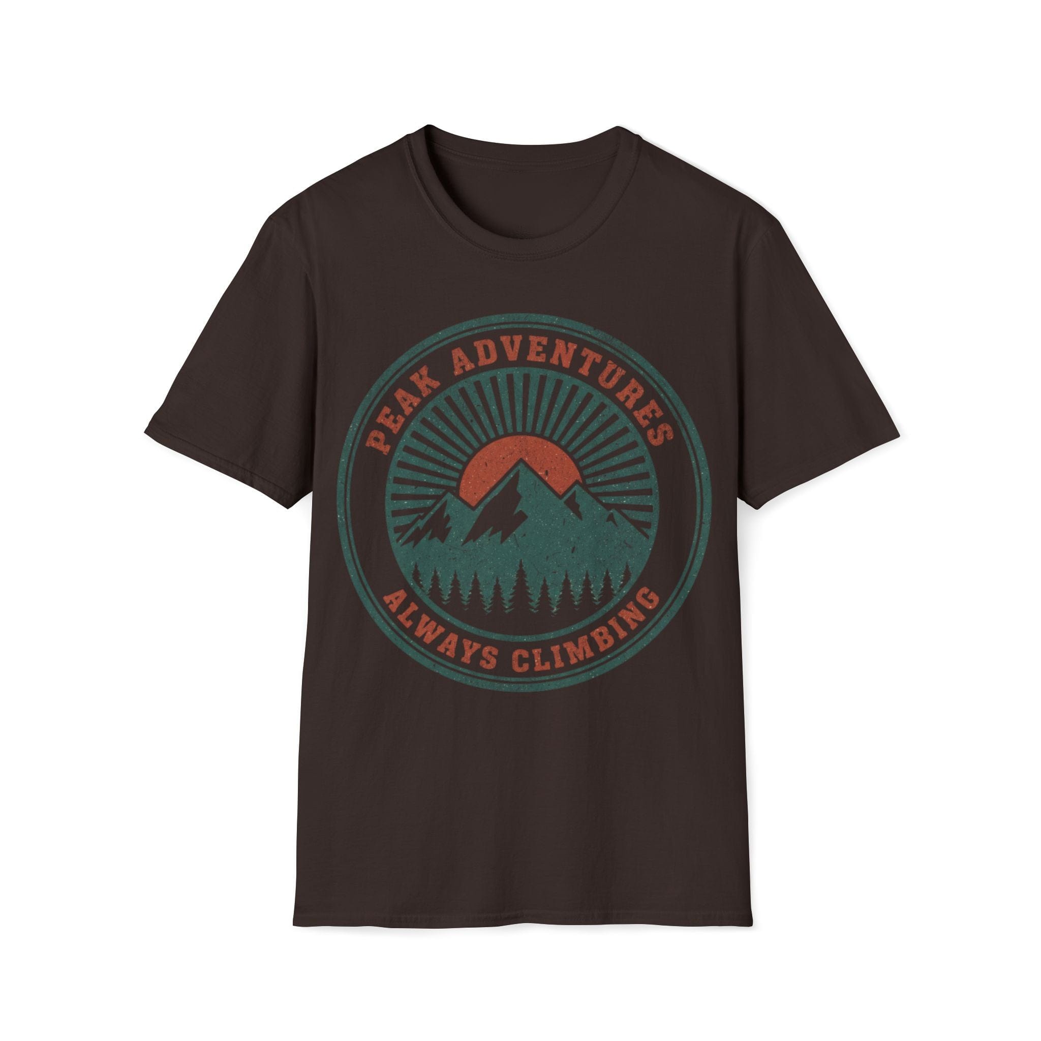 Printify T-Shirt Dark Chocolate / S Peak adventures