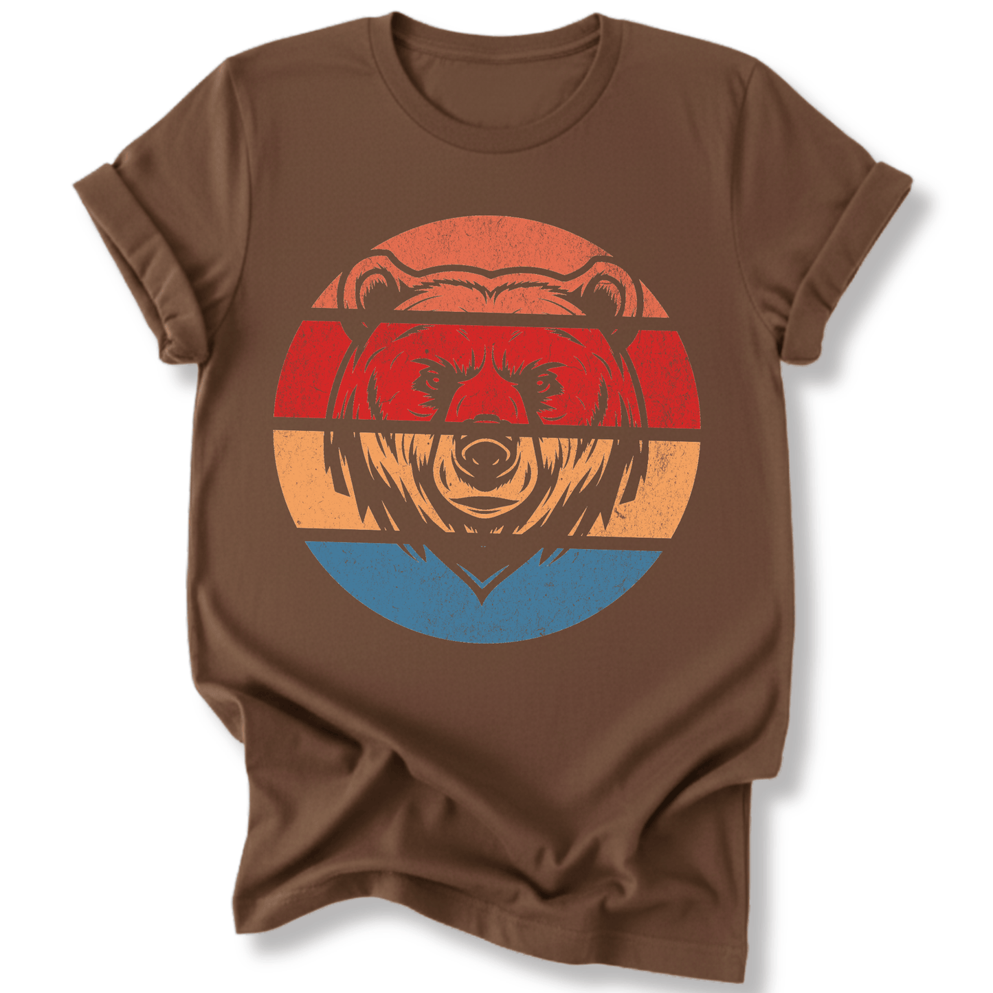 Printify T-Shirt Dark Chocolate / S Retro Sunset Bear