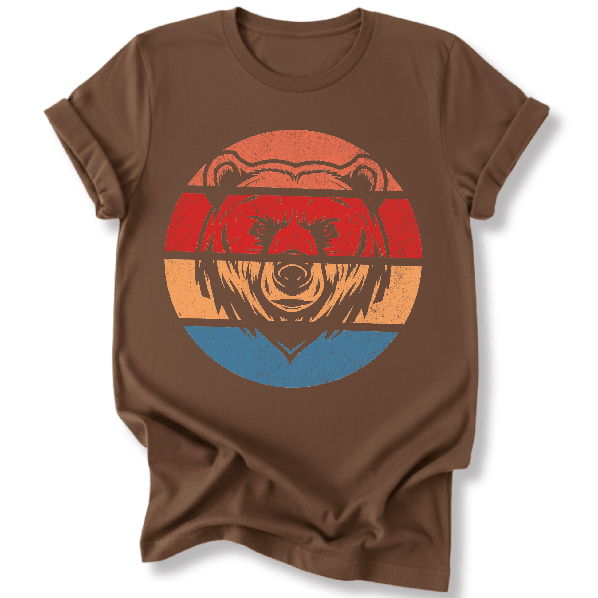 Printify T-Shirt Dark Chocolate / S Retro Sunset Bear