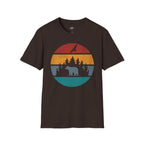 Printify T-Shirt Dark Chocolate / S Retro Sunset California Bear