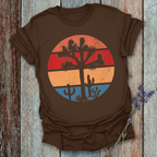 Printify T-Shirt Dark Chocolate / S Retro Sunset Joshua Tree