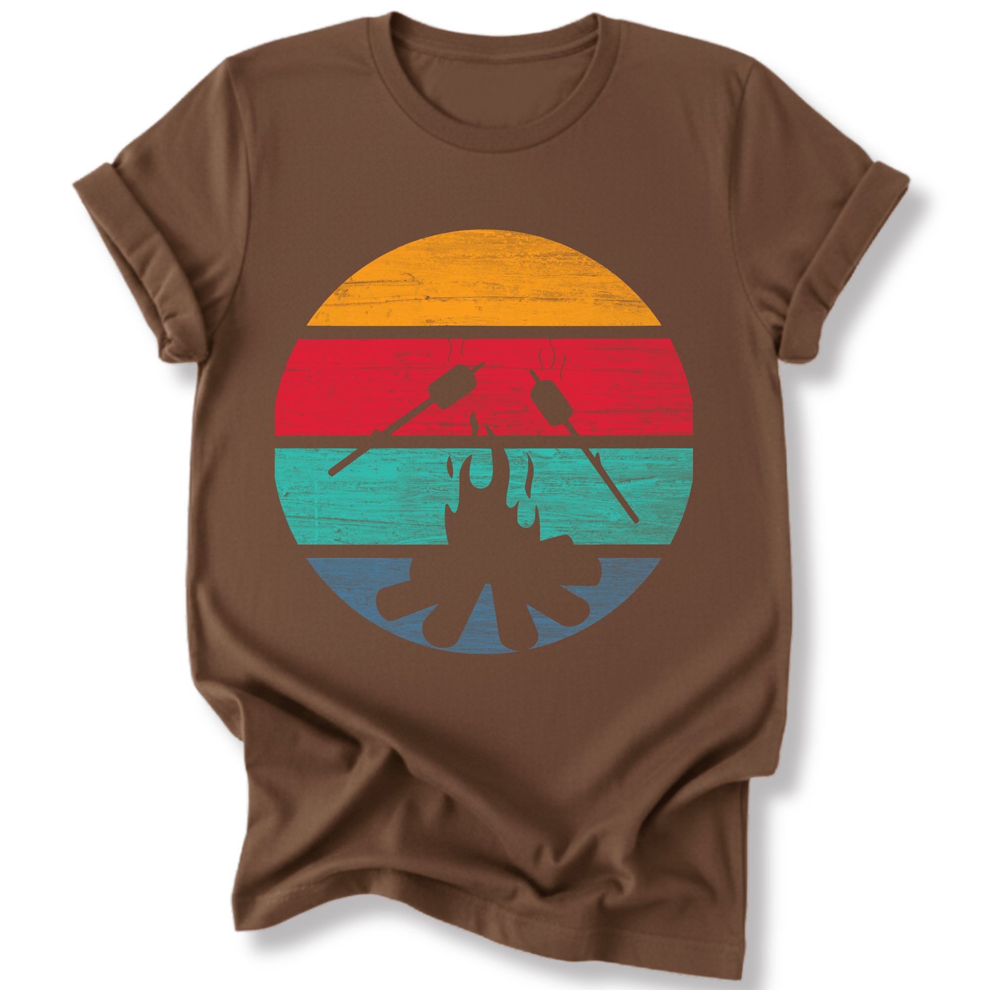 Printify T-Shirt Dark Chocolate / S Retro Sunset Roasted Marshmallows