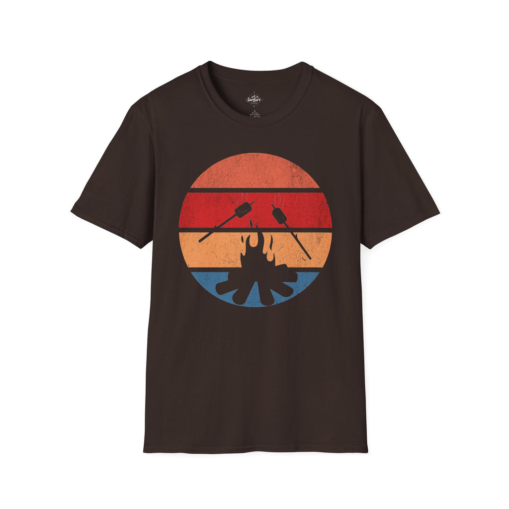Printify T-Shirt Dark Chocolate / S Retro Sunset Roasting Marshmallows