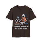 Printify T-Shirt Dark Chocolate / S Skeleton Relaxing