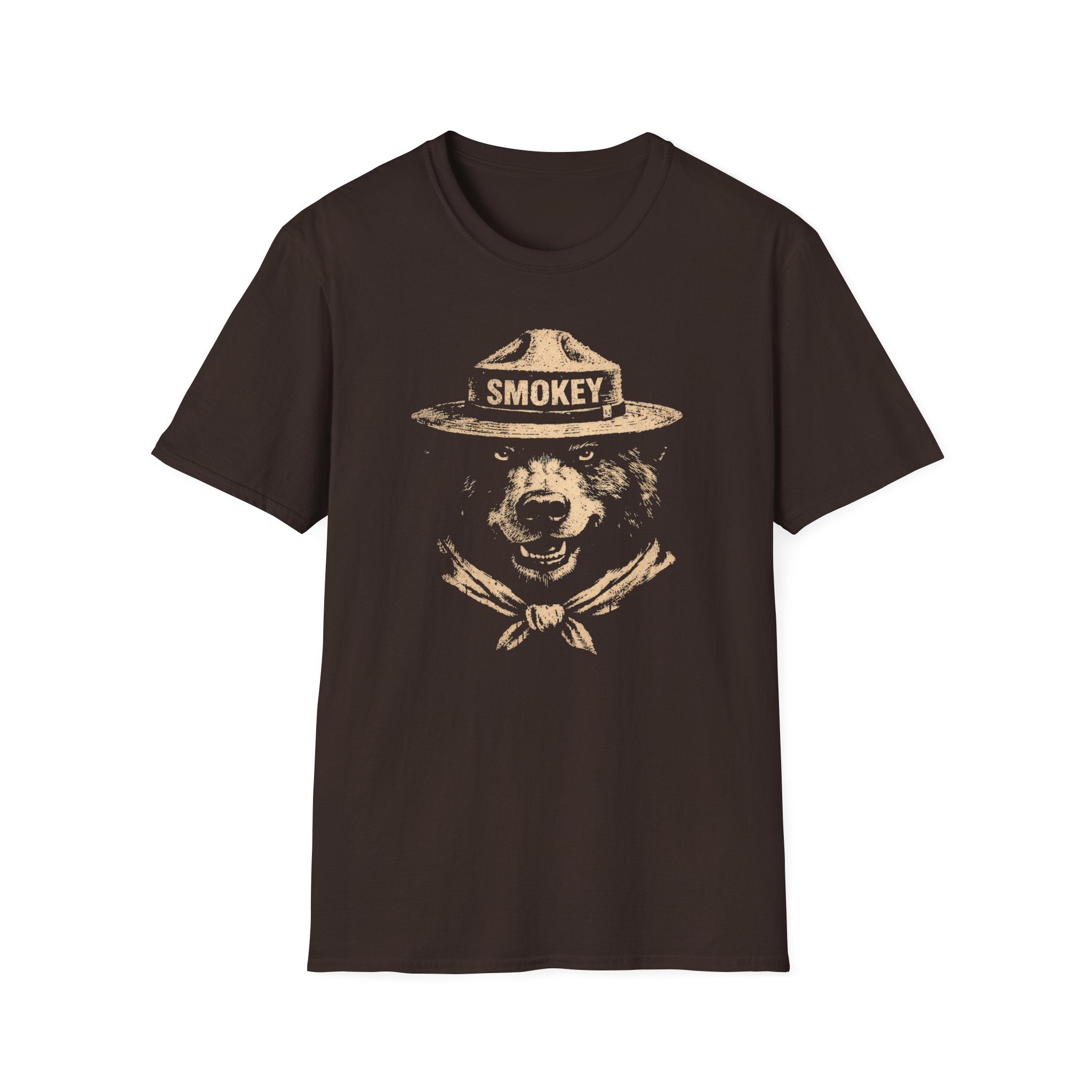 Printify T-Shirt Dark Chocolate / S Smokey the Bear