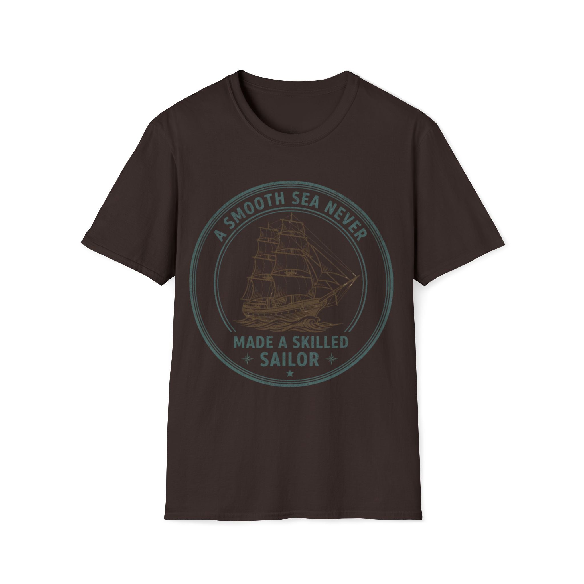 Printify T-Shirt Dark Chocolate / S Smooth Seas