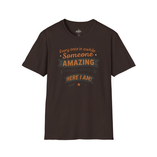 Printify T-Shirt Dark Chocolate / S Someone Amazing Comes Along Halloween