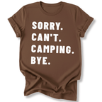 Printify T-Shirt Dark Chocolate / S Sorry Can't Camping
