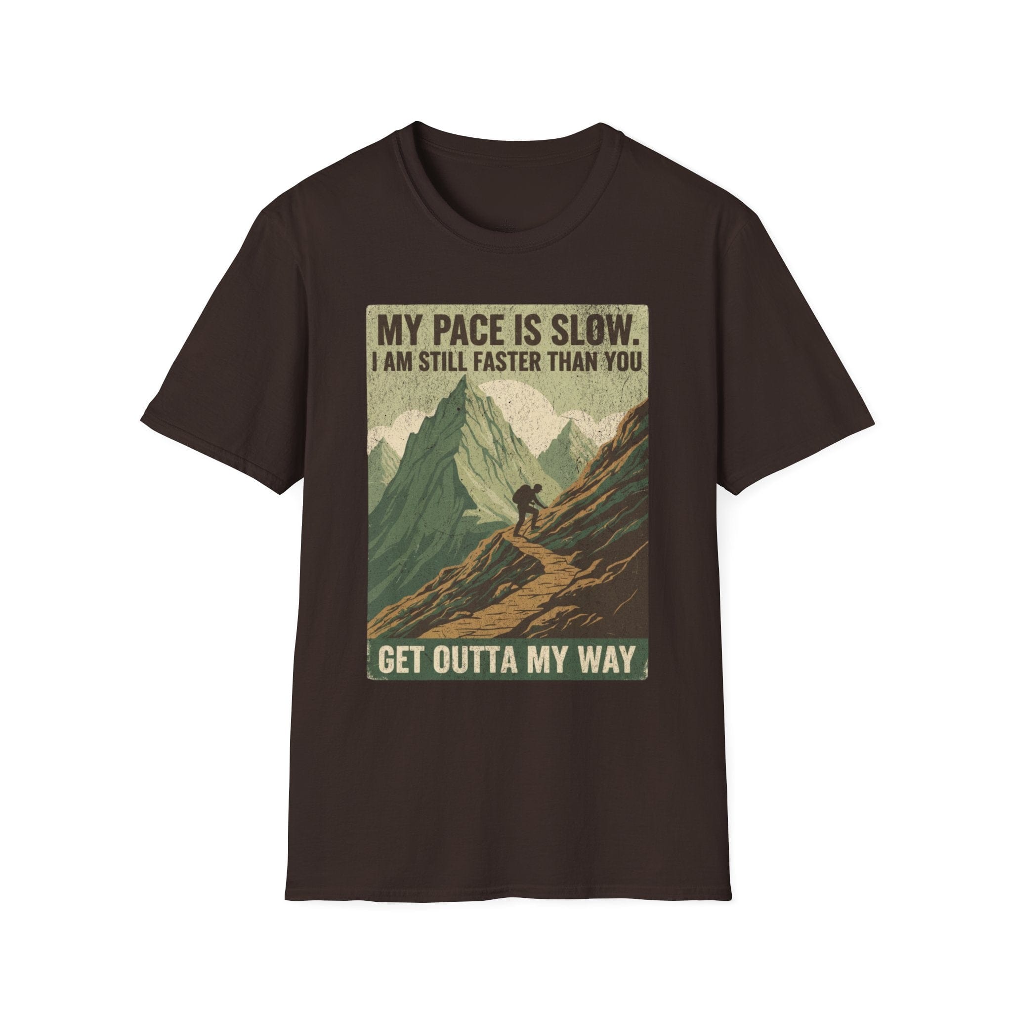 Printify T-Shirt Dark Chocolate / S Trump Hikes - Faster Than you