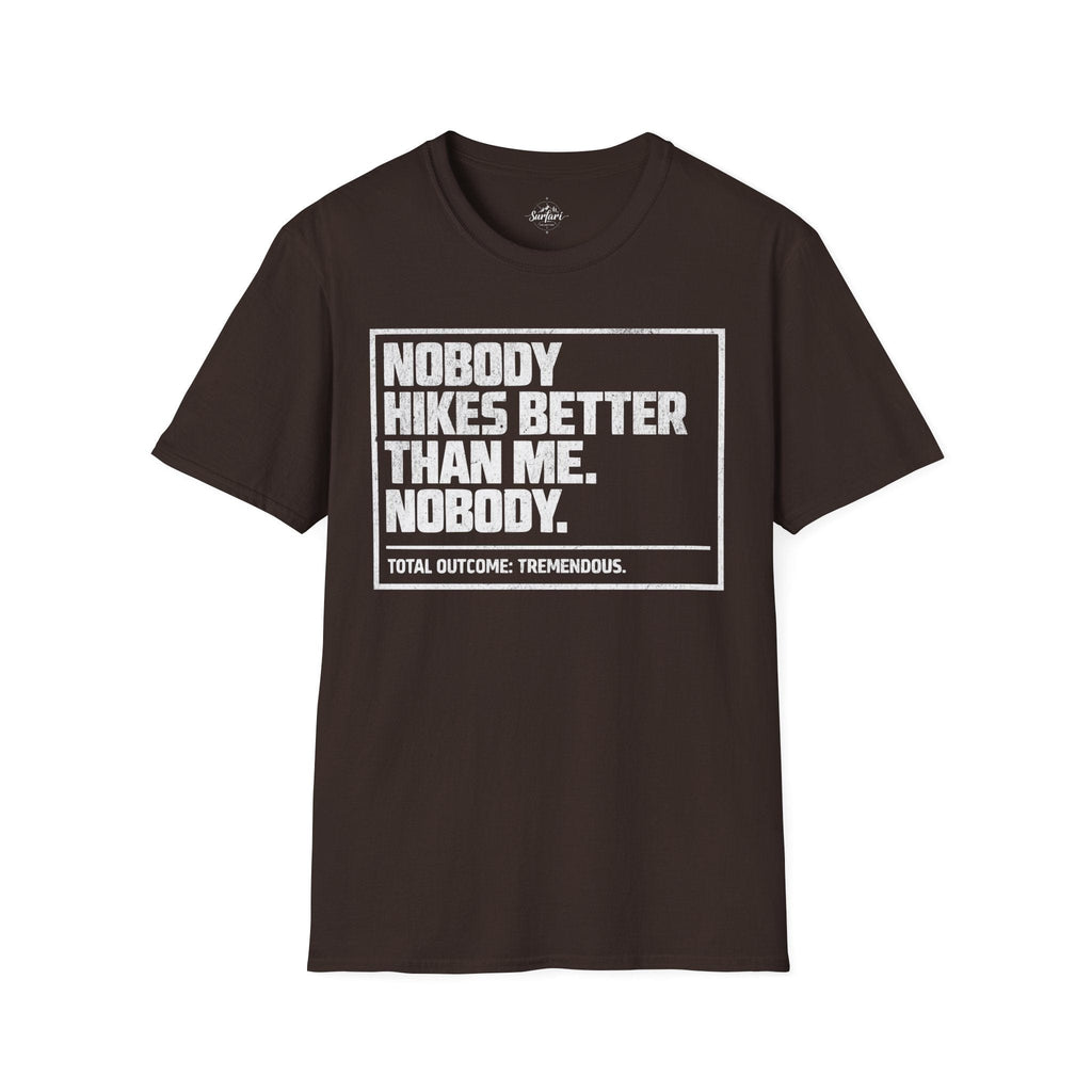 Printify T-Shirt Dark Chocolate / S Trump Hikes - Nobody Hikes Better