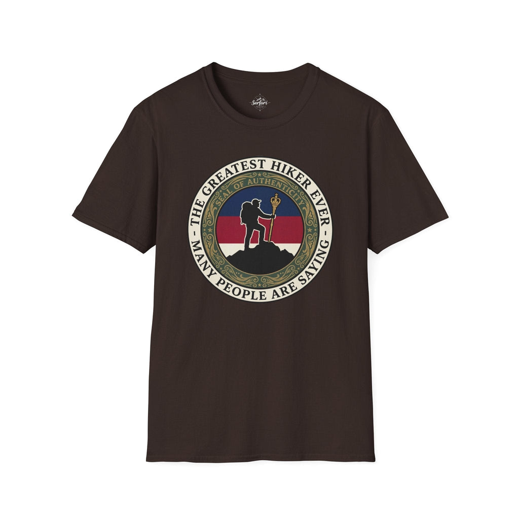 Printify T-Shirt Dark Chocolate / S Trump Hikes - The Greatest hiker ever