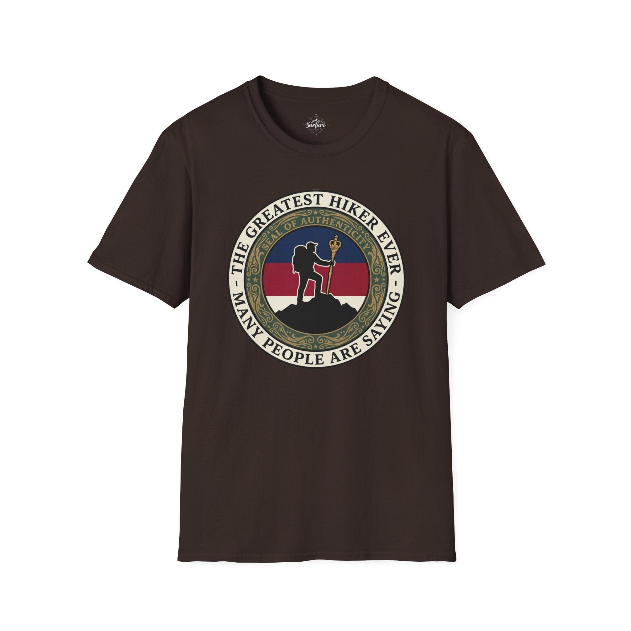Printify T-Shirt Dark Chocolate / S Trump Hikes - The Greatest hiker ever