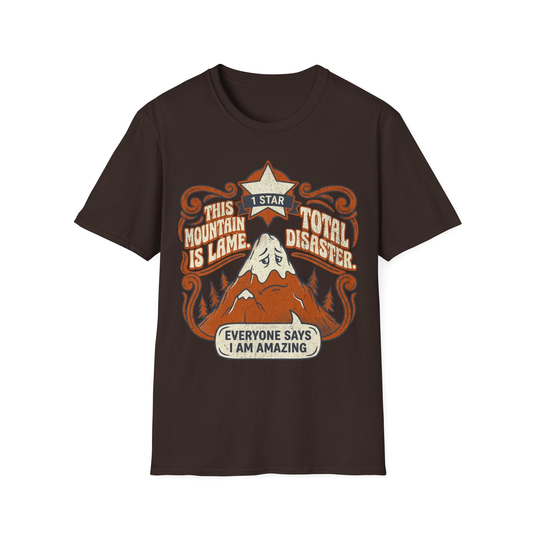 Printify T-Shirt Dark Chocolate / S Trump Hikes - This Mountain is Lame