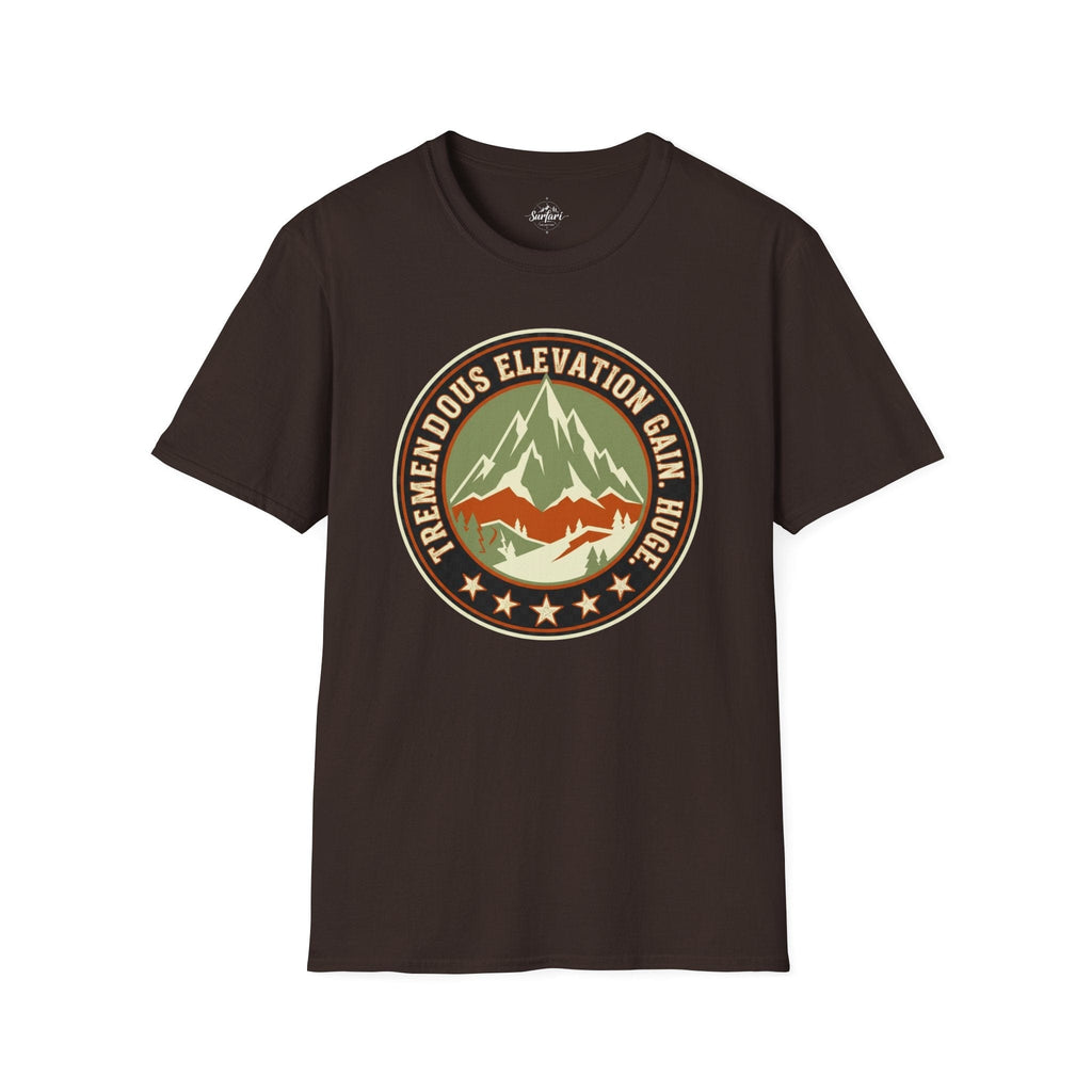 Printify T-Shirt Dark Chocolate / S Trump Hikes - Tremendous Elevation Gain - HUGE!