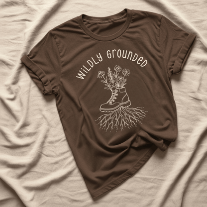 Printify T-Shirt Dark Chocolate / S Wildly Grounded