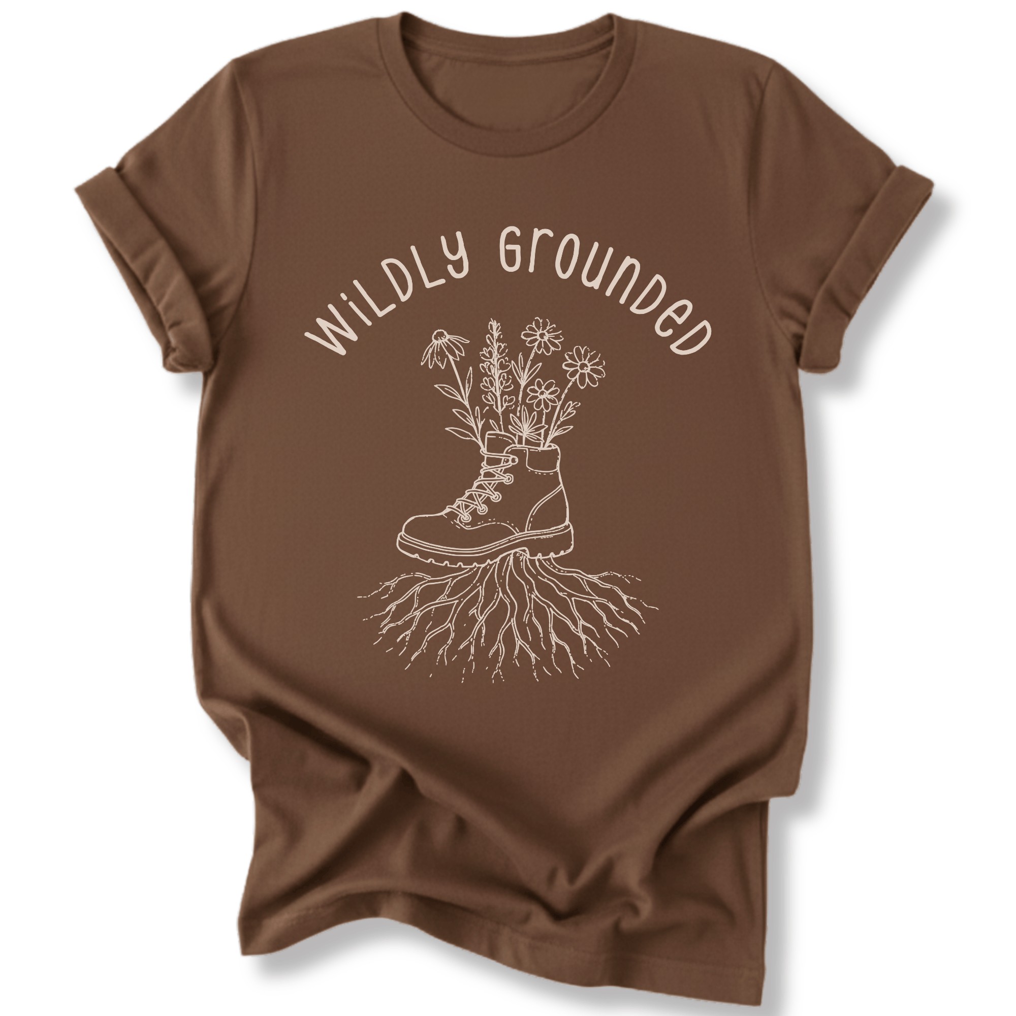 Printify T-Shirt Dark Chocolate / S Wildly Grounded