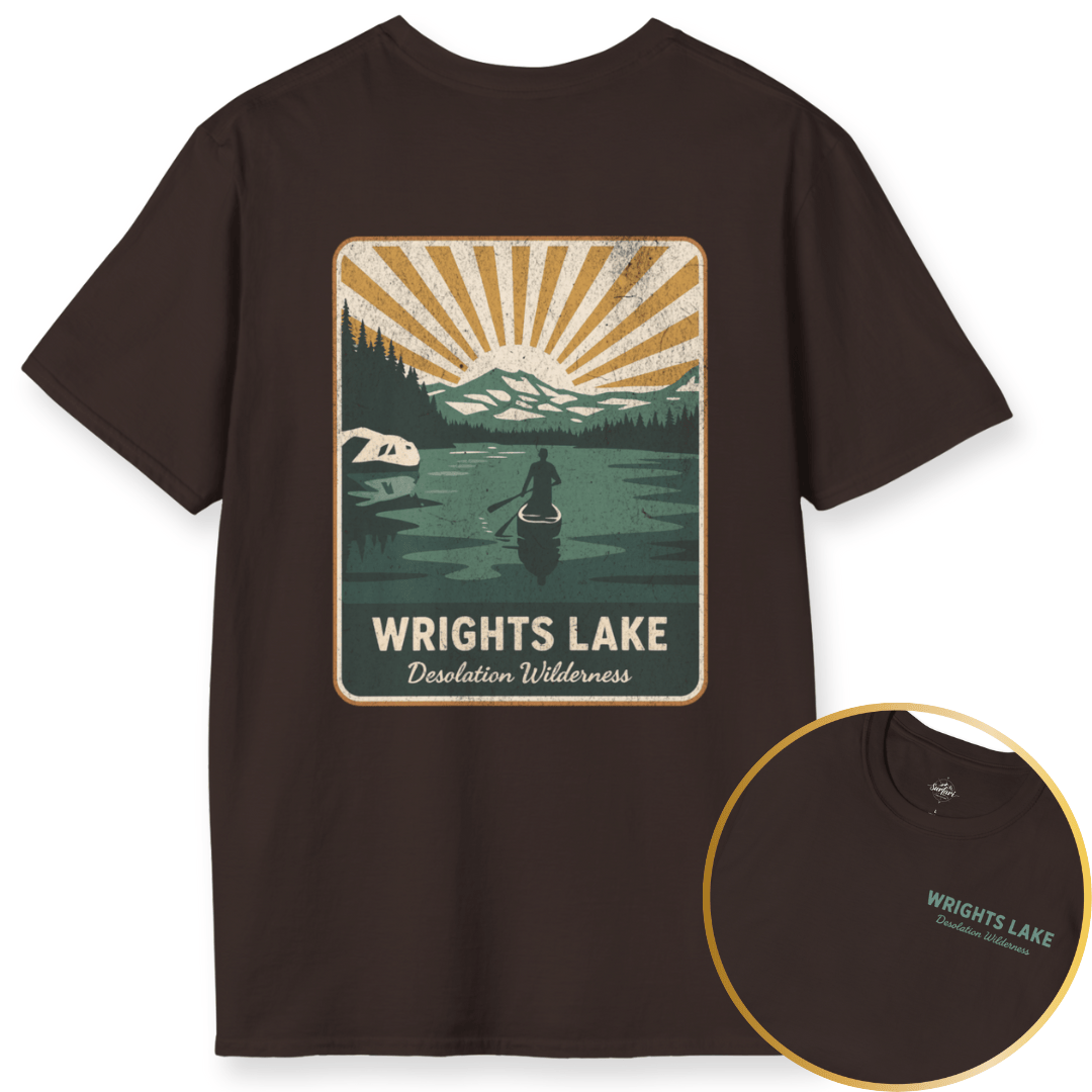 Printify T-Shirt Dark Chocolate / S Wrights Lake Desolation Wilderness
