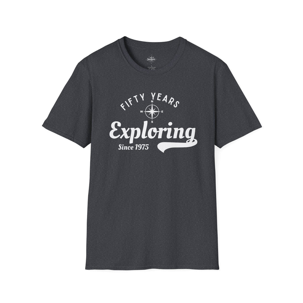Printify T-Shirt Dark Heather Grey / XS 50 Years Exploring Since 1975