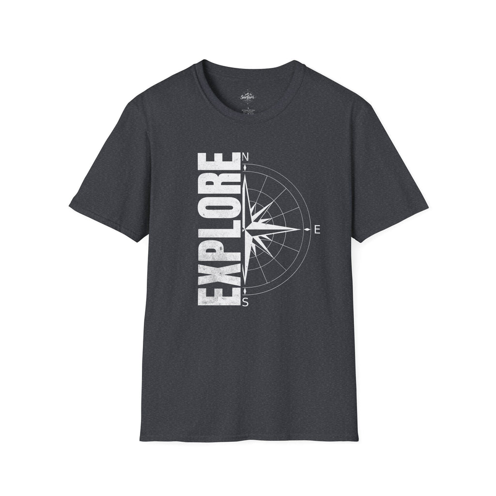 Printify T-Shirt Dark Heather Grey / XS Explore the World